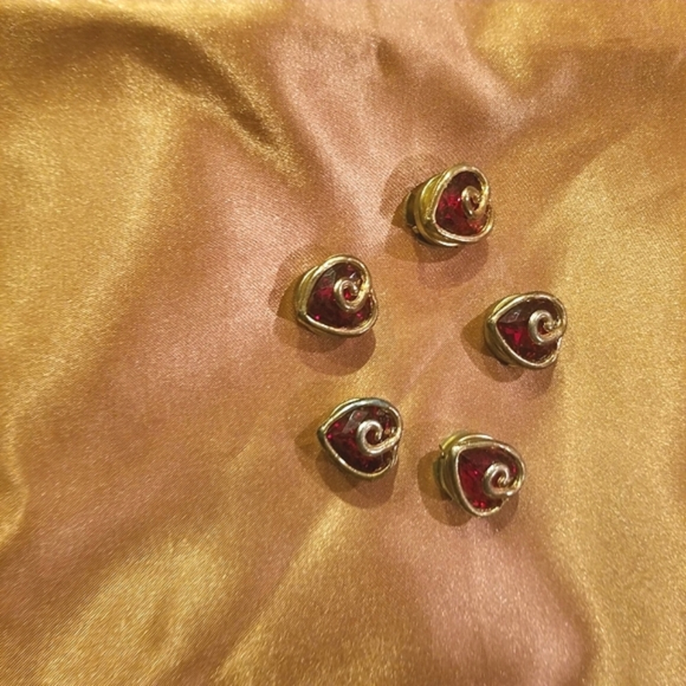 Red Heart Shape Button Covers - Picture 2 of 3